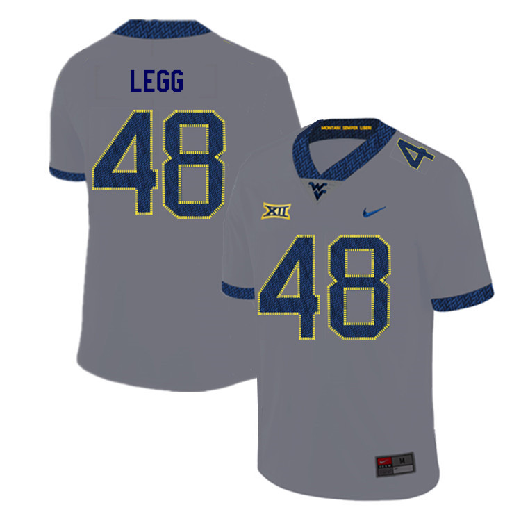 2019 Men #48 Casey Legg West Virginia Mountaineers College Football Jerseys Sale-Gray - Click Image to Close